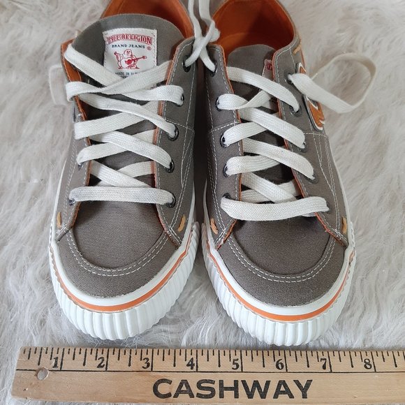 Ture Religion Men's Grey Orange Skateboard Hanabel Suede Sneakers Siz 8 - Picture 7 of 8